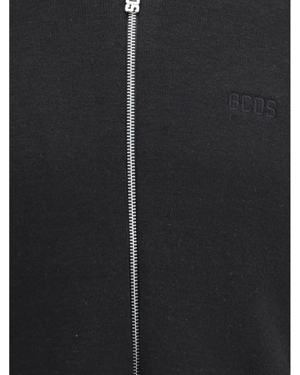 Gcds Black Logo-Patch Hoodie for men
