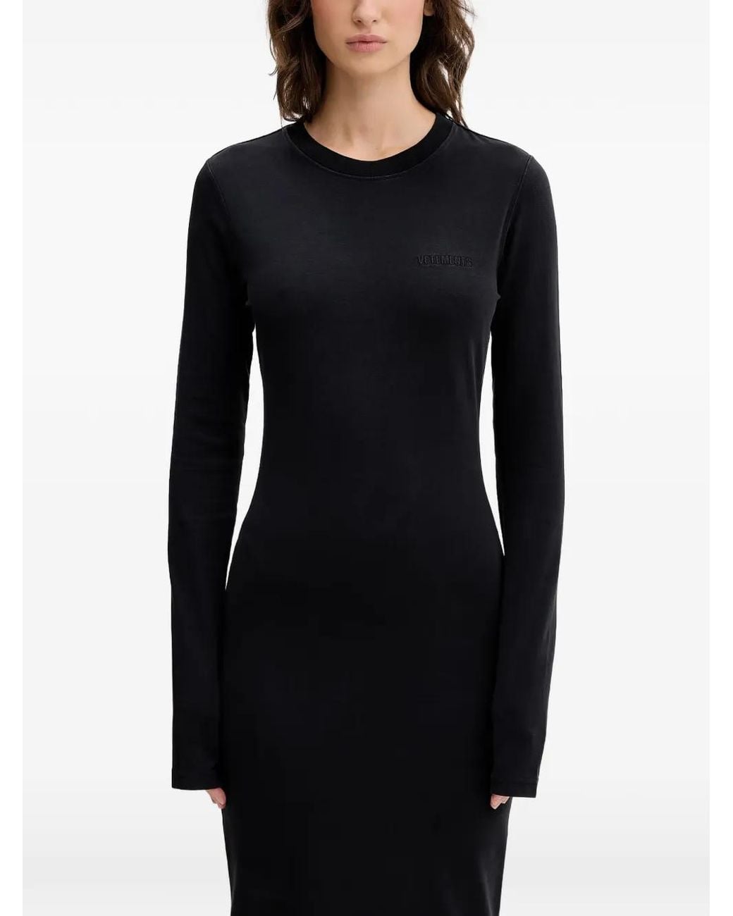 Vetements Black Long-Sleeve Maxi Dress