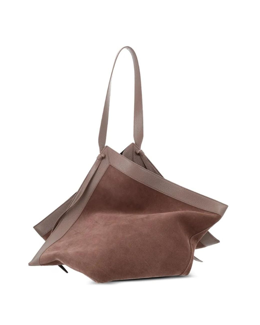 Yuzefi Brown Large Wonton Suede Tote Bag