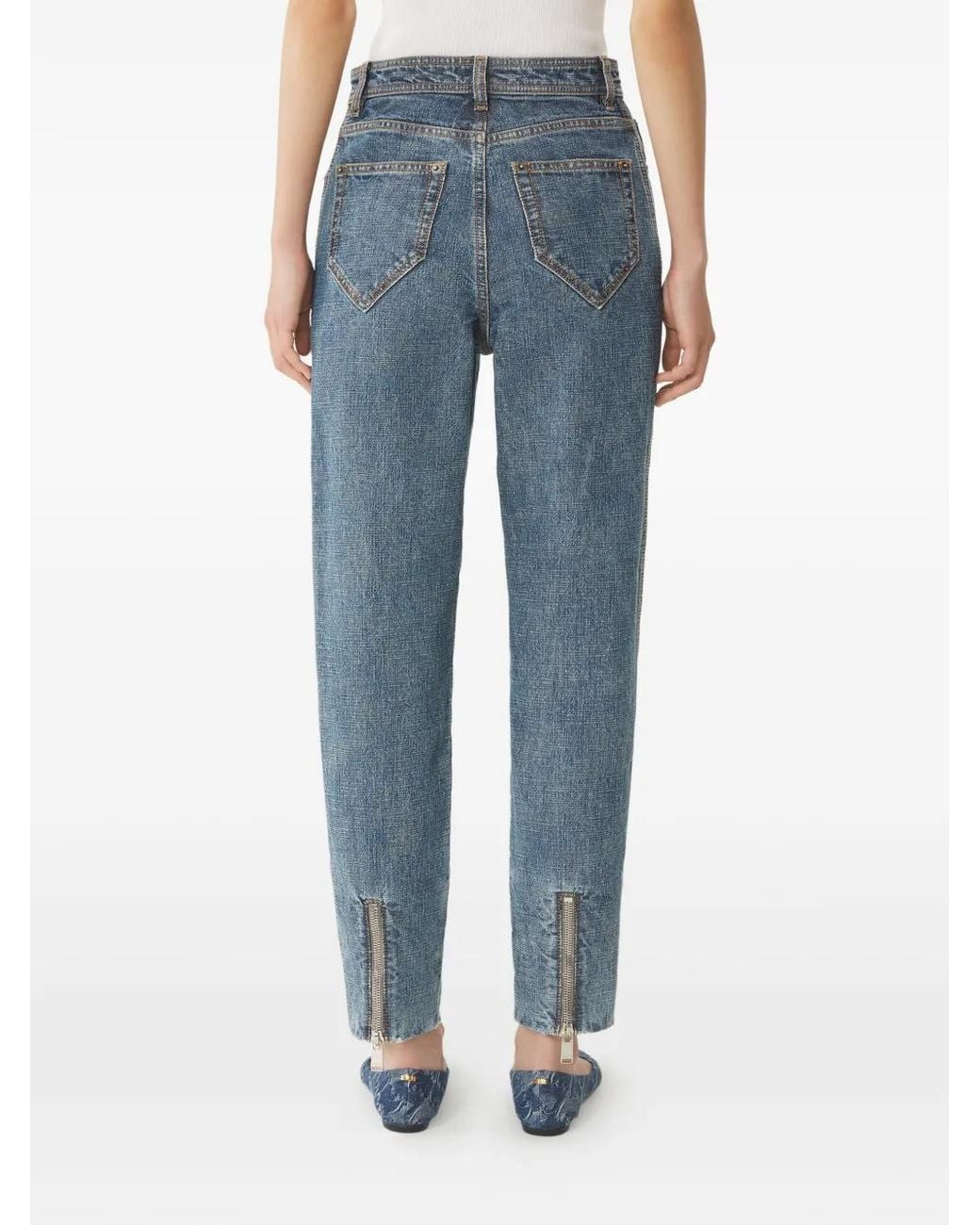 Lanvin Blue Five-Pockets Zip Jeans