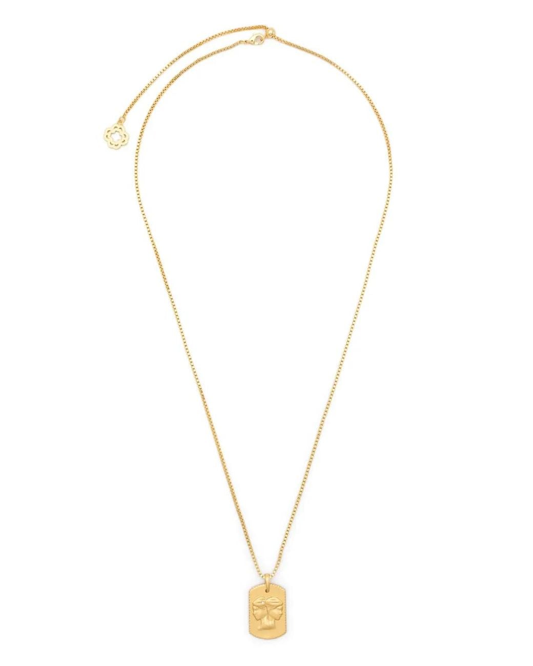 Maje White Zodiac Sign Plaque Necklace