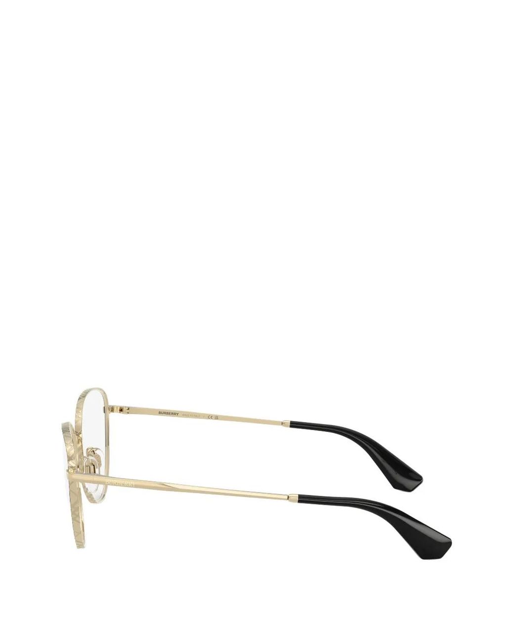 Burberry White Engraved Round-Frame Glasses