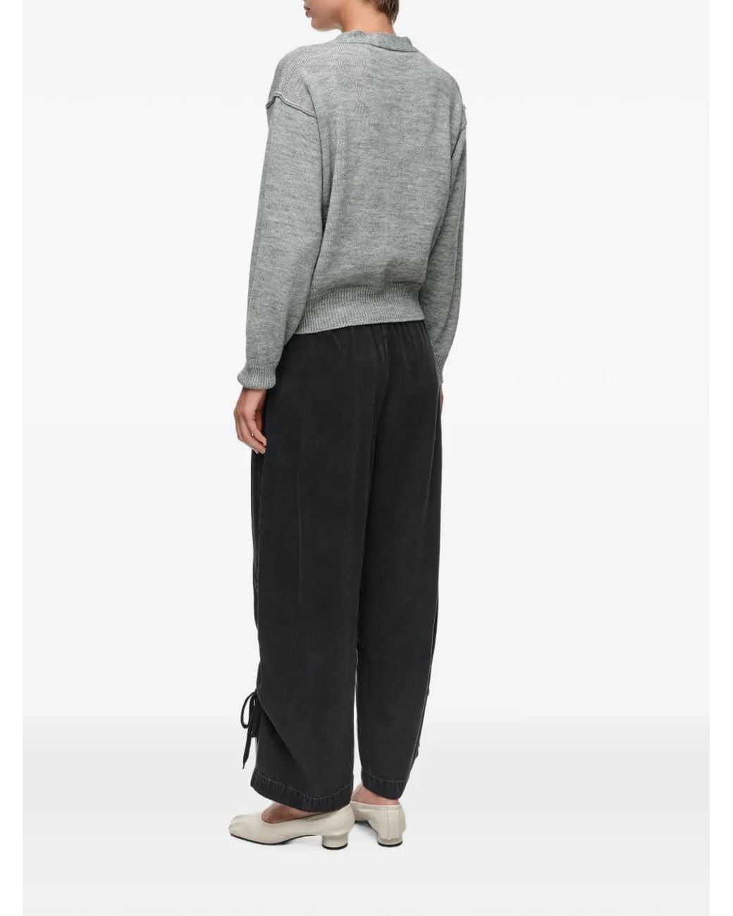 Bimba Y Lola Black Pantalon De Jogging En Jean À Fronces
