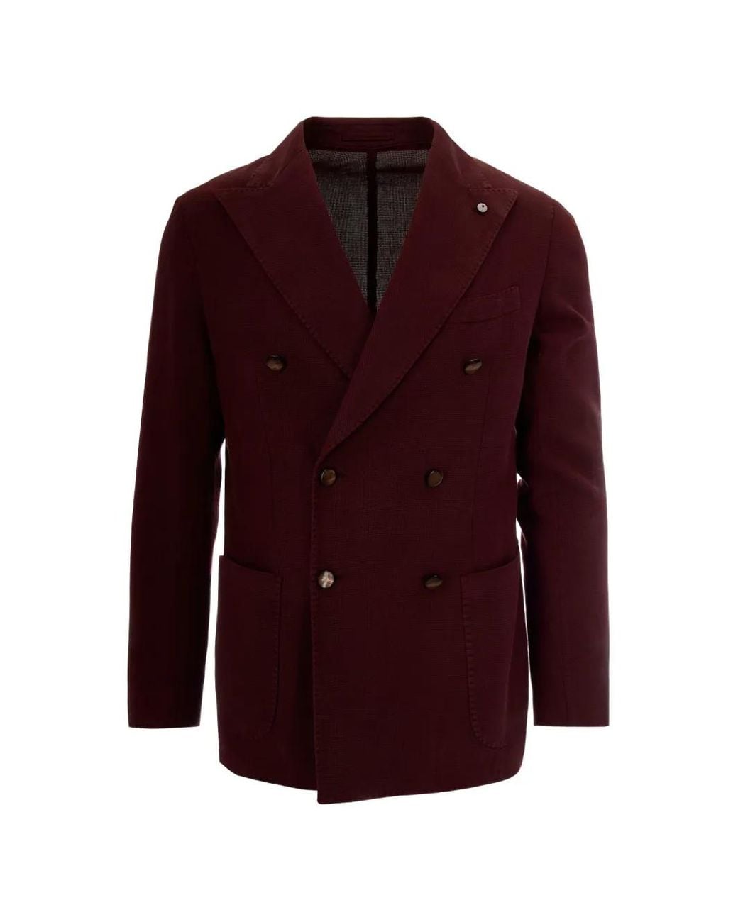 L.b.m. 1911 Purple Double-Breasted Peak-Lapel Jacket for men