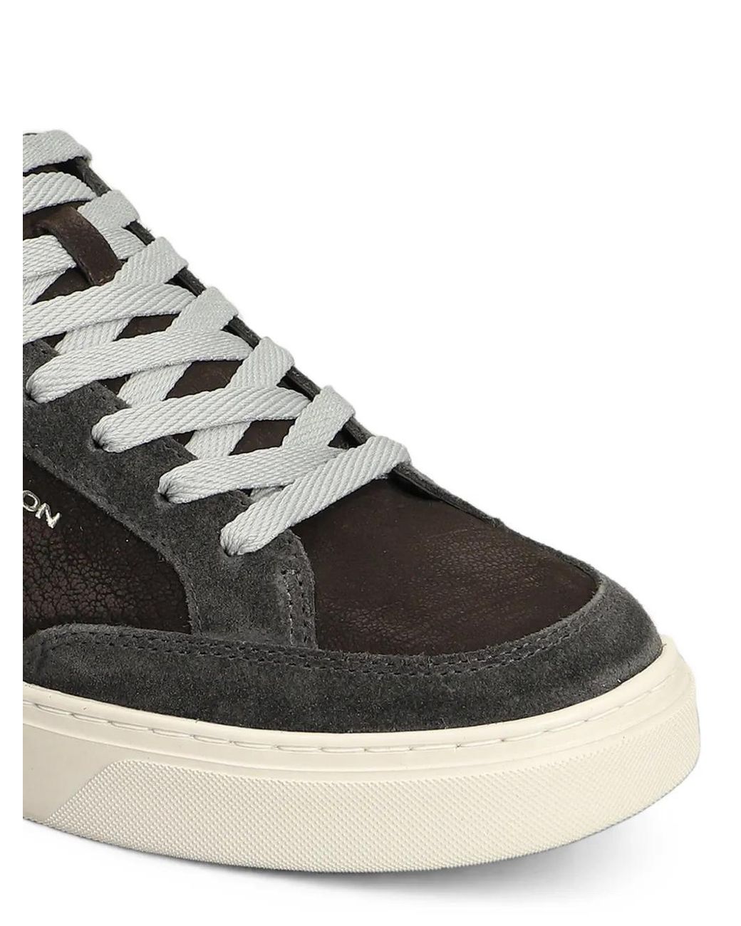 Crime London Black Eclipse Cracked-Effect Leather Sneakers for men