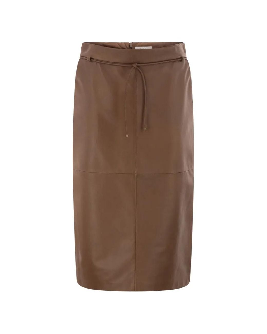 Max Mara Brown Fantino Belted Pencil Midi Skirt