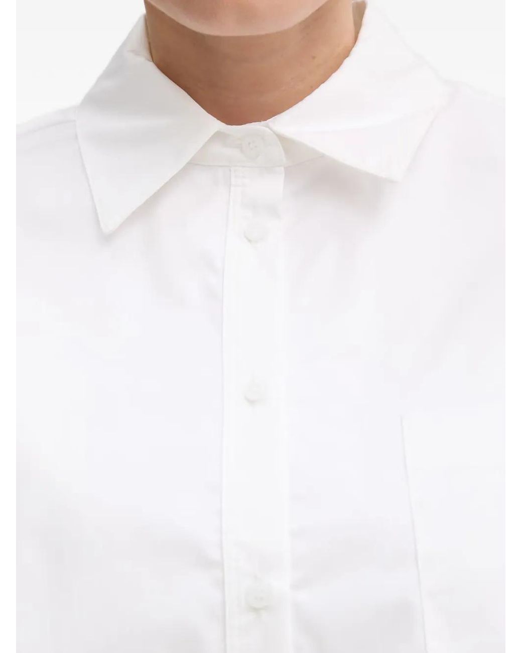 Fracomina White Chemise À Poche Poitrine