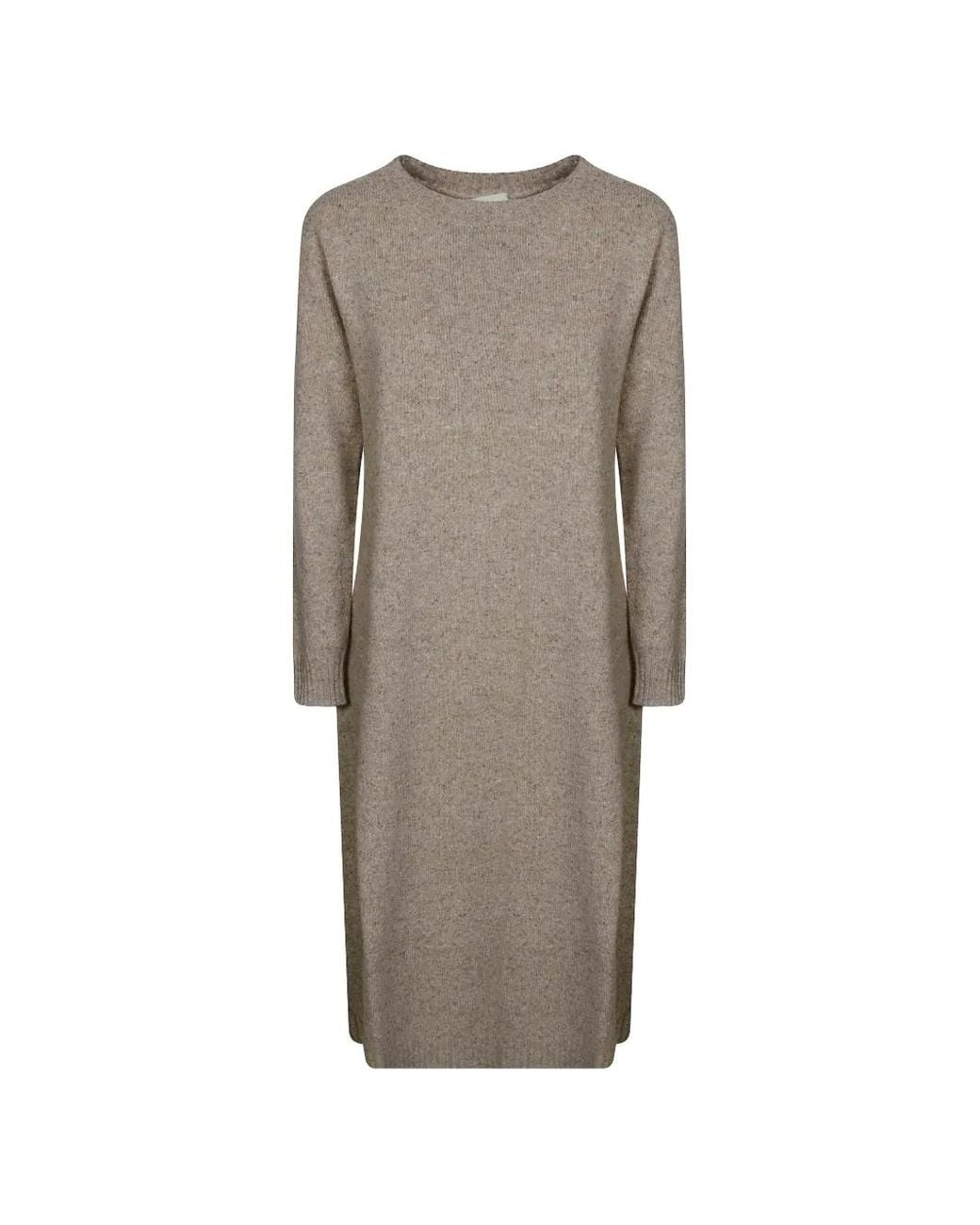 Weekend by Maxmara Gray Tweed-Effect Knitted Midi Dress