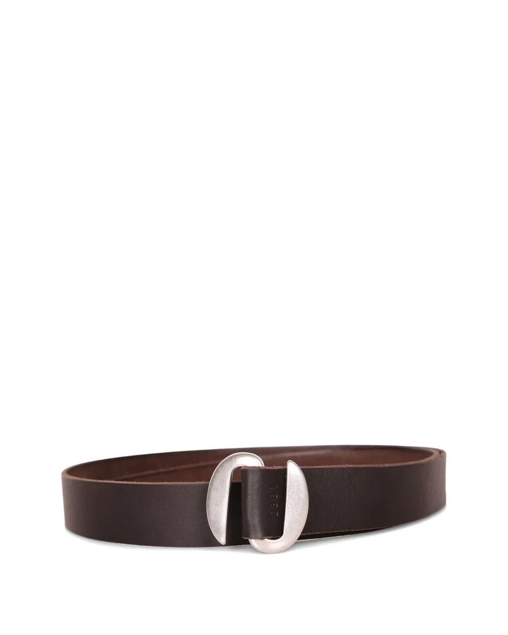 Orciani White Broken O Hunting Double Oval-Buckle Suede Belt for men