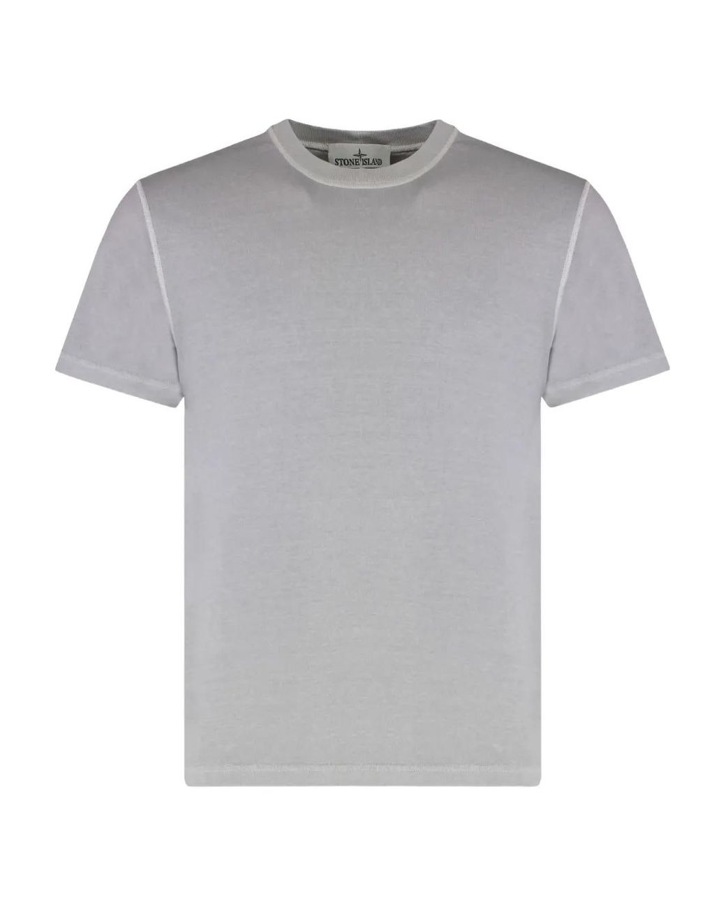 Stone Island Gray Logo Cotton T-Shirt T-Shirts for men