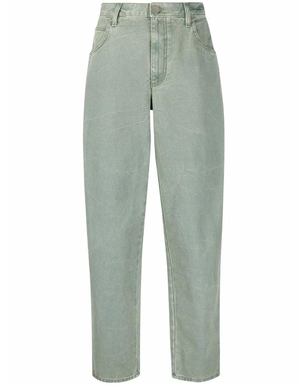 Alberta Ferretti Green High-Waisted Tapered Jeans