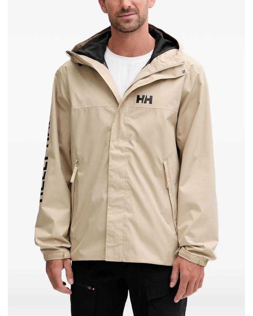 Helly Hansen Natural Ervik Logo-Print Hooded Jacket for men