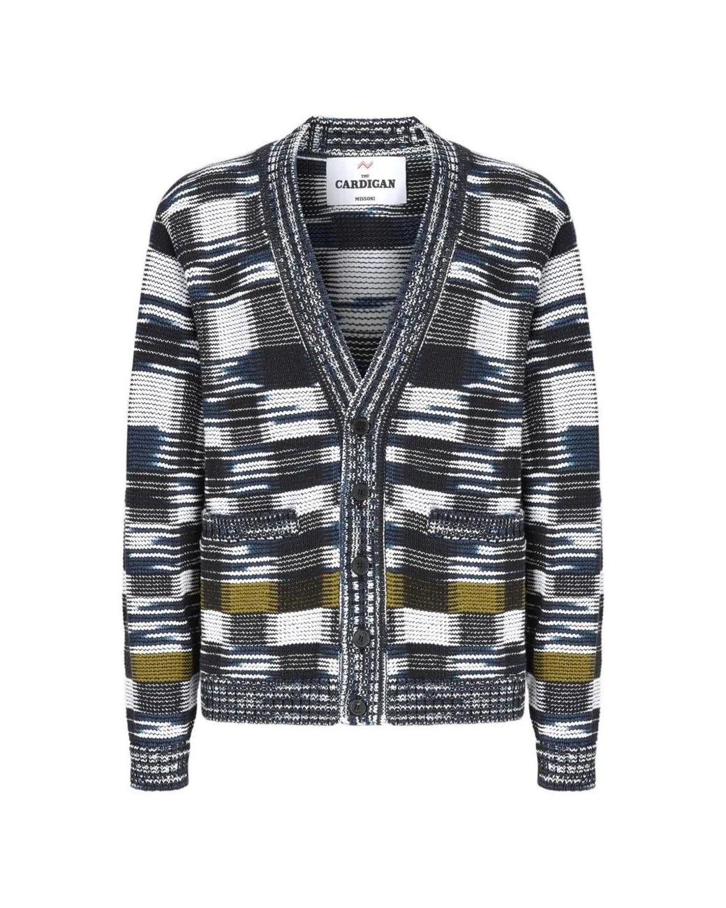 Missoni White Checked-Pattern Cardigan for men