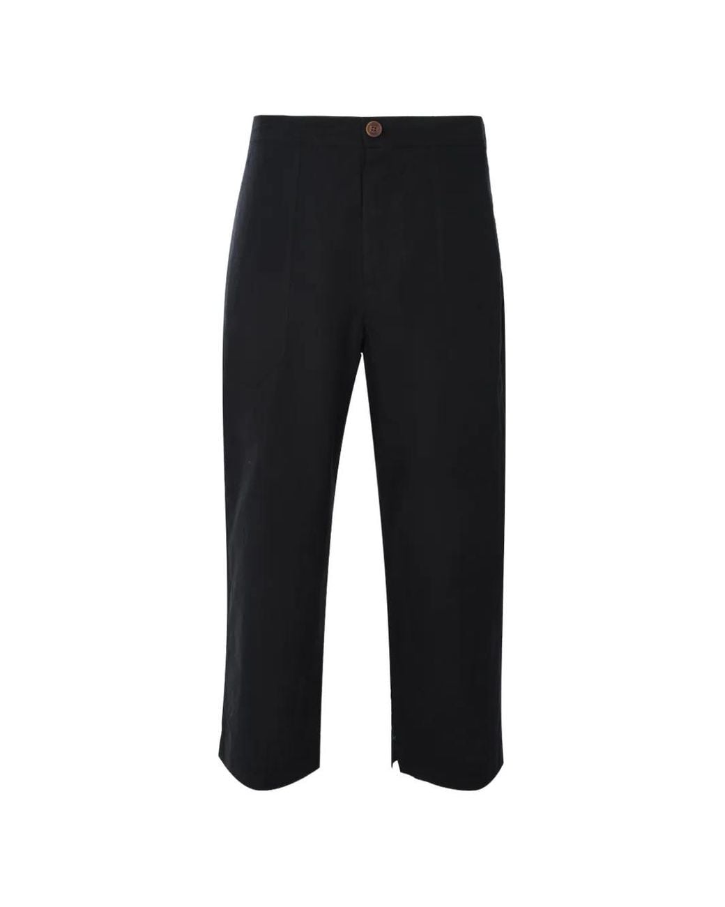 Marane Black El Pepe Embroidered-Pocket Trousers for men