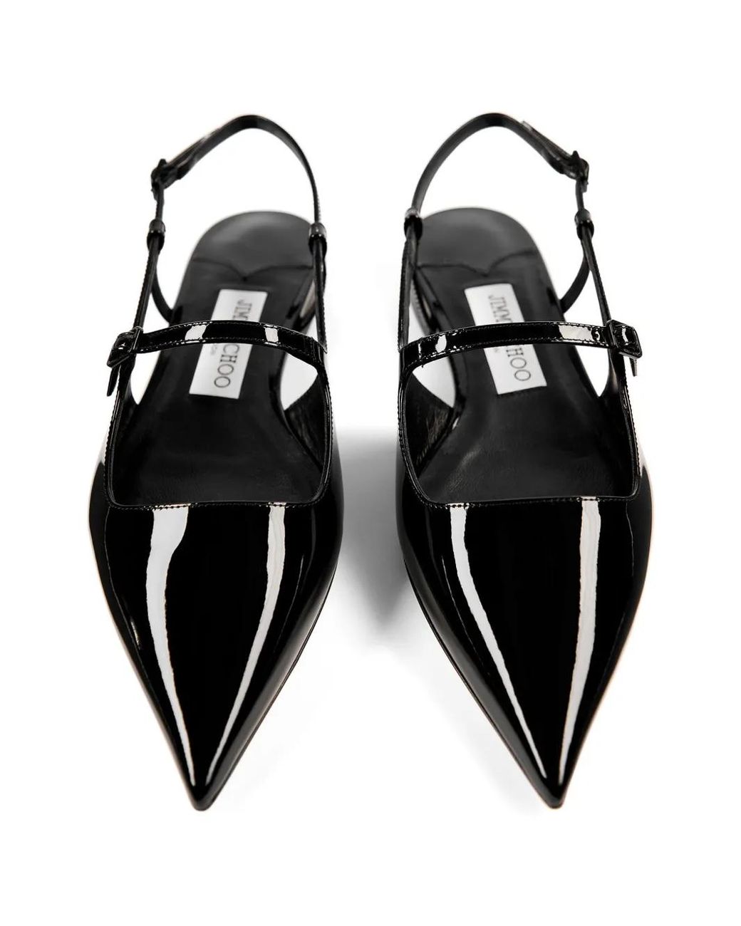 Jimmy Choo Black Pointed Toe Slingback Sandals