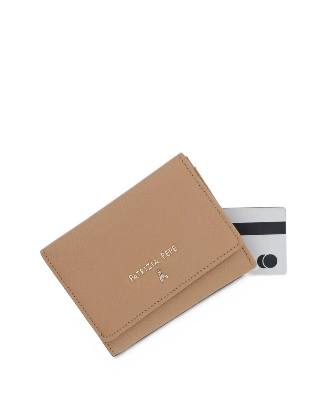 Patrizia Pepe Natural Logo-Plaque Pebbled Wallet