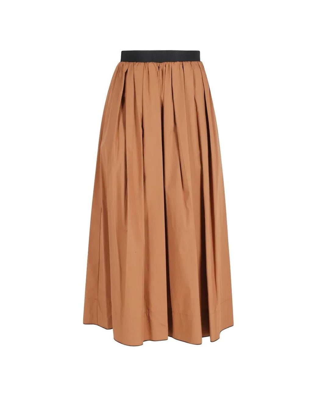 Tela Brown Pleated Maxi Skirt