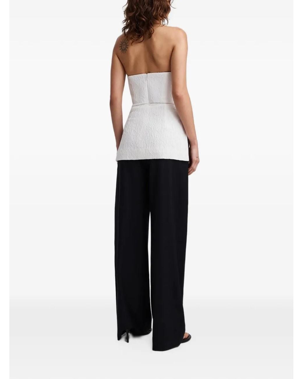 Anna Quan White Valletta Strapless Draped Blouse