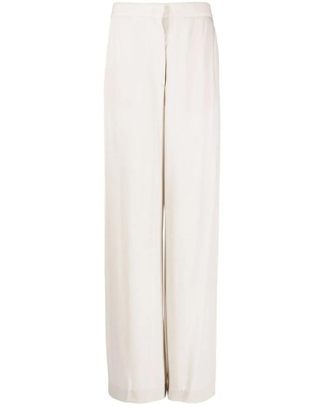 Fabiana Filippi White High-Waisted Wide-Leg Trousers