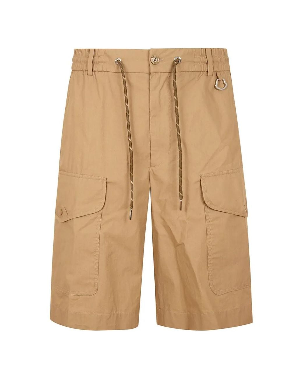 Moncler Natural Cotton Poplin Cargo Shorts for men