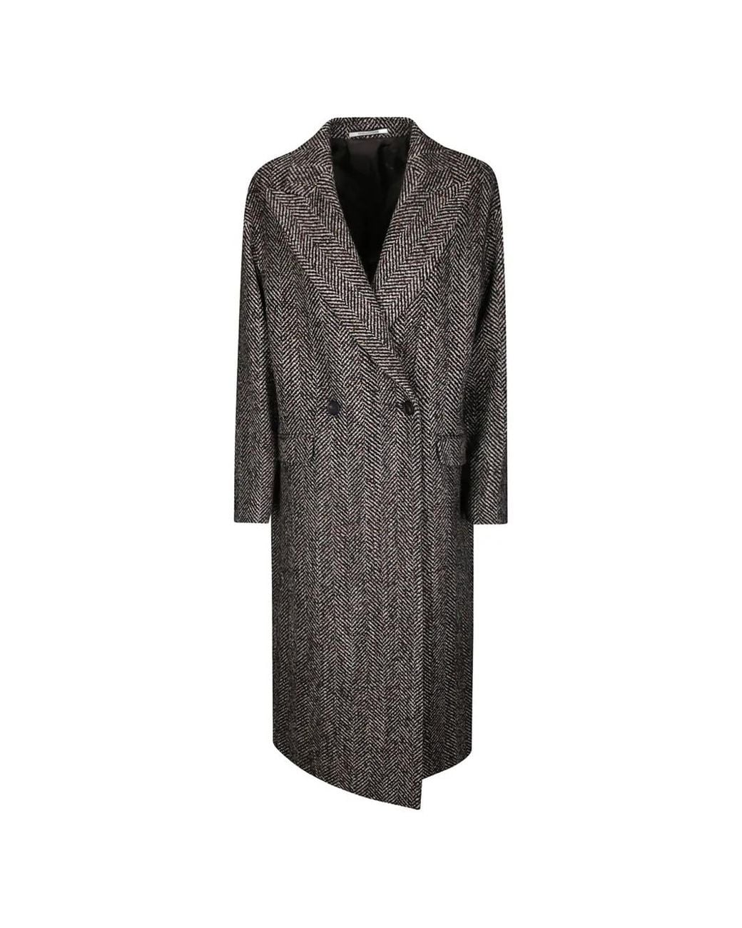 Tagliatore Gray Manteau À Motif De Chevrons Linden