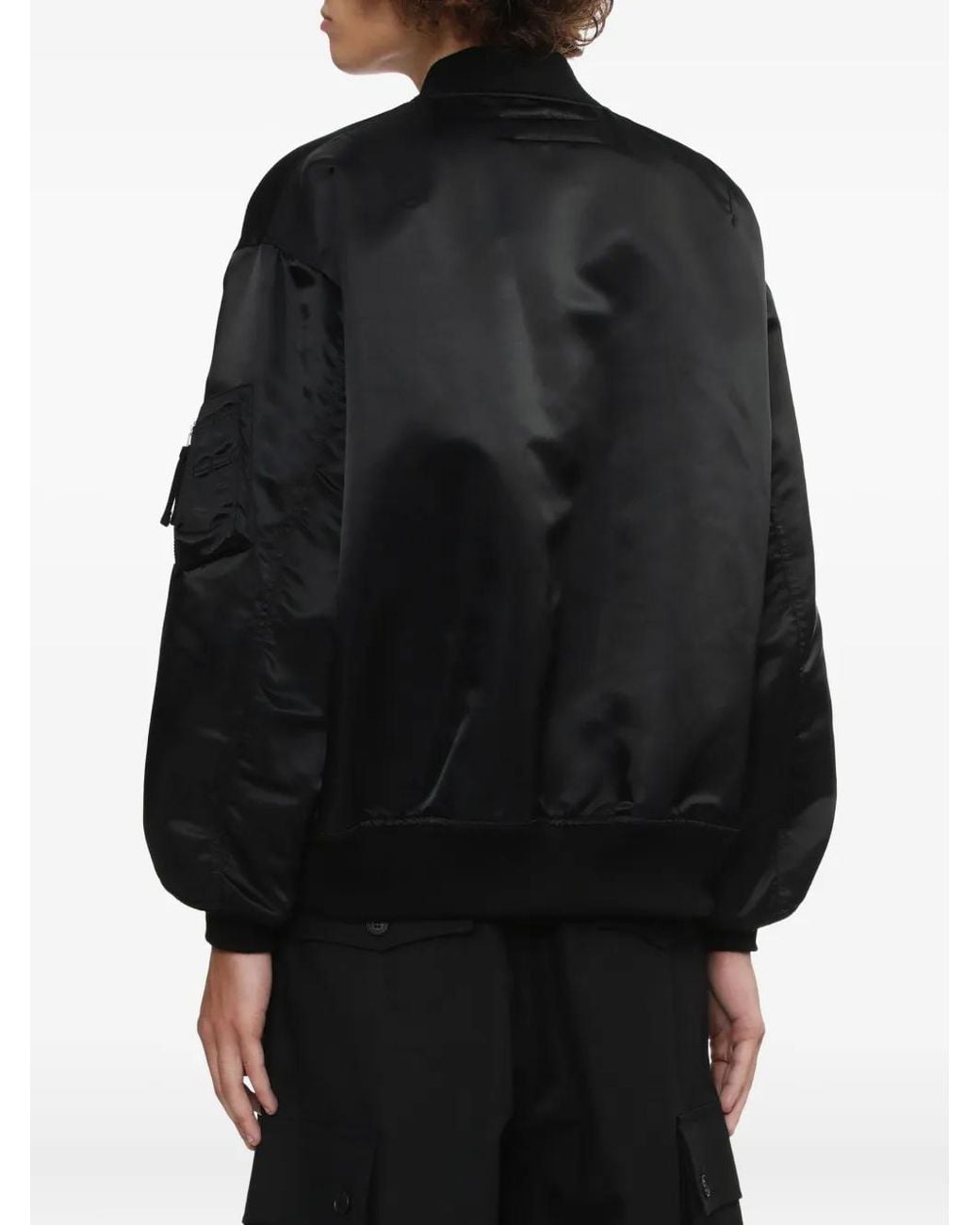 Comme des Garçons Black Satin-Finish Bomber Jacket for men