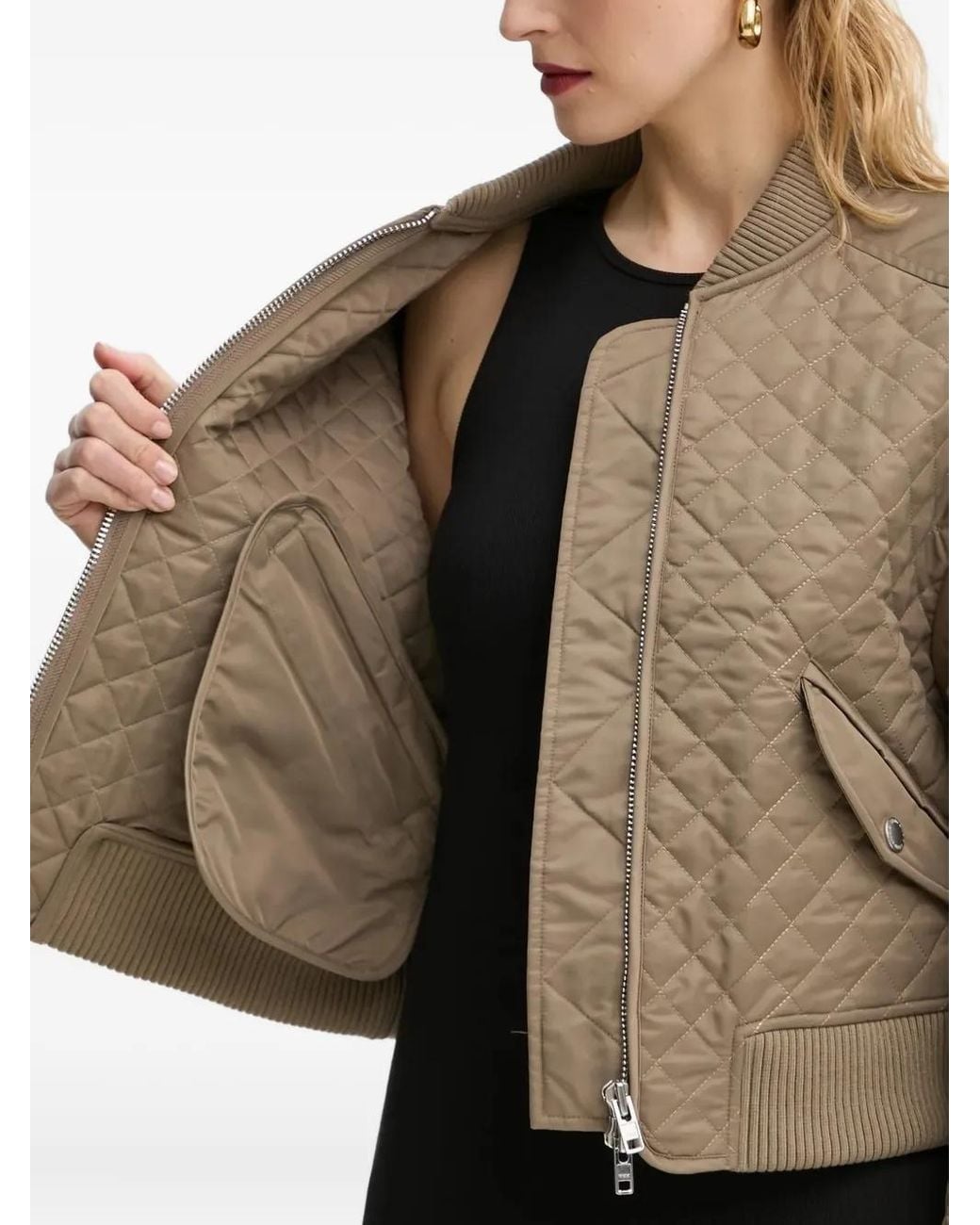 Stand Studio Natural Gesteppte Bomberjacke