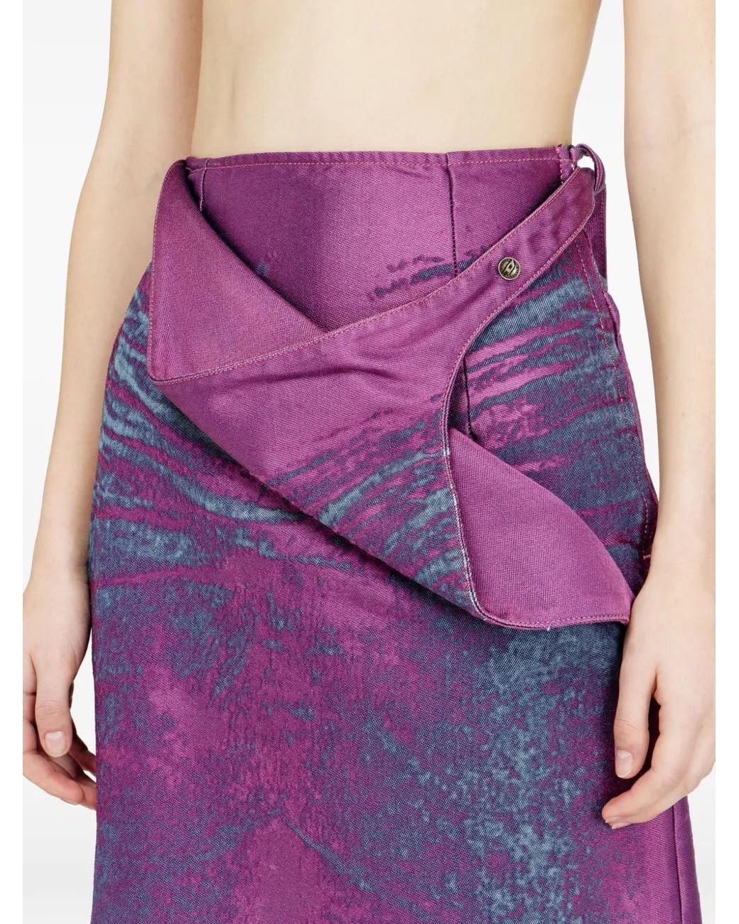 DIESEL Purple Jupe Imprimée À Lien De Resserrage