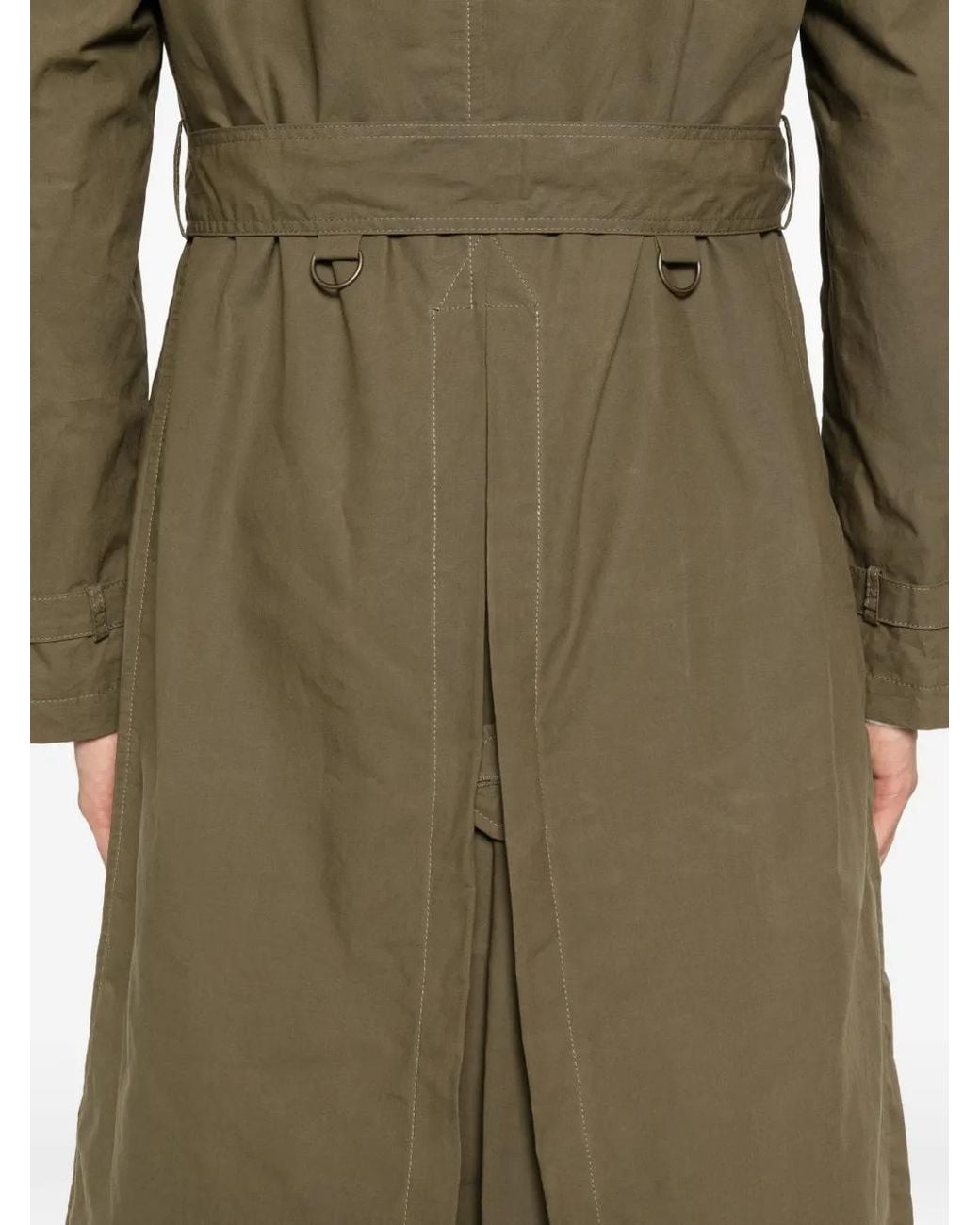 L'IMPERMEABILE Green Trench Ceinturé À Boutonnière Croisée for men