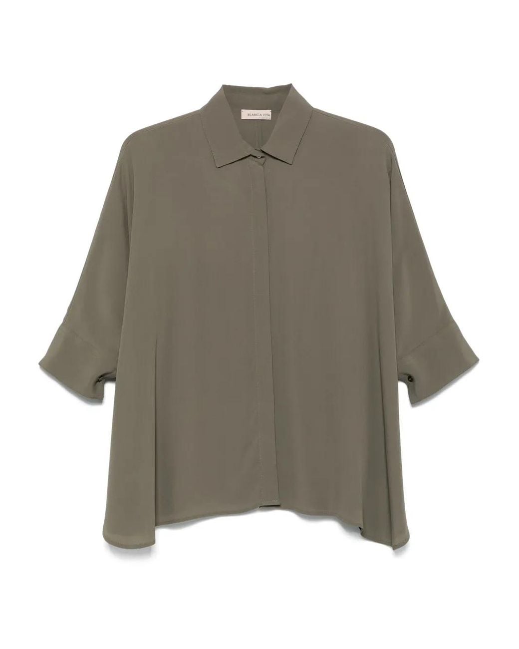 Blanca Vita Gray Batwing-Sleeves Shirt