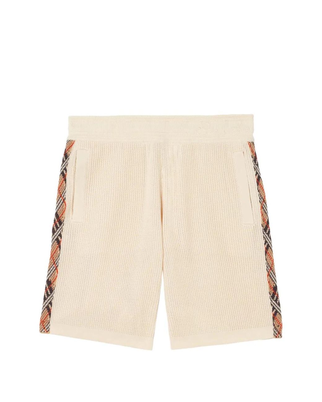 Burberry Natural Check-Trim Cotton Shorts for men