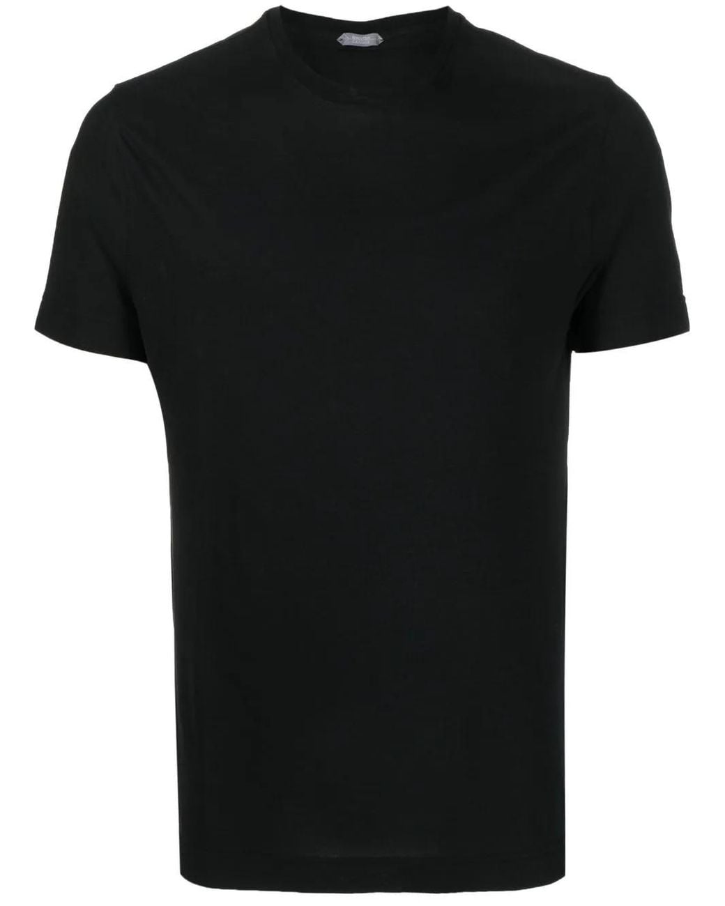 Zanone Black Basic Short-Sleeved T-Shirt for men
