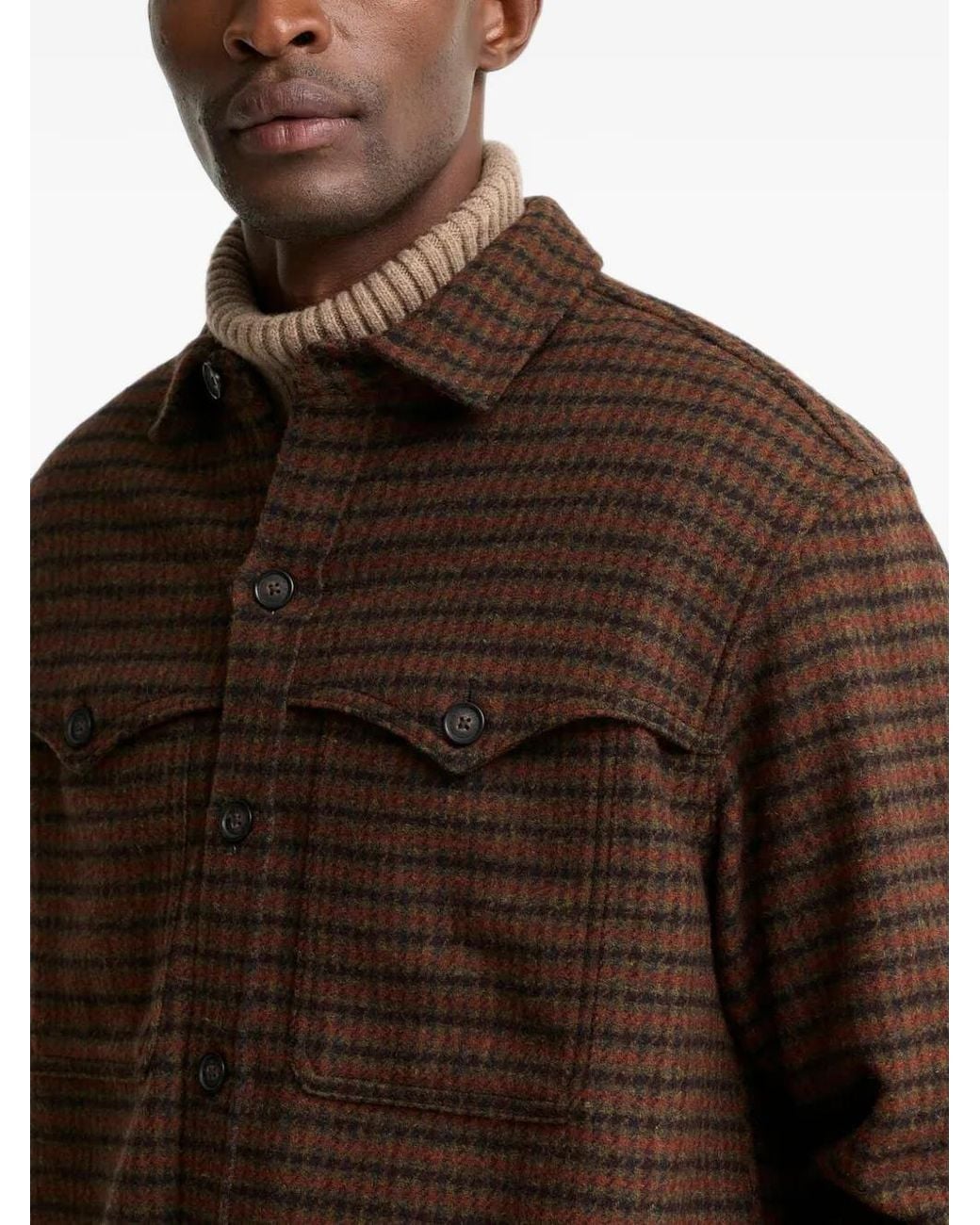 Barbour Brown Hatfield Check-Pattern Button-Down Shirt for men