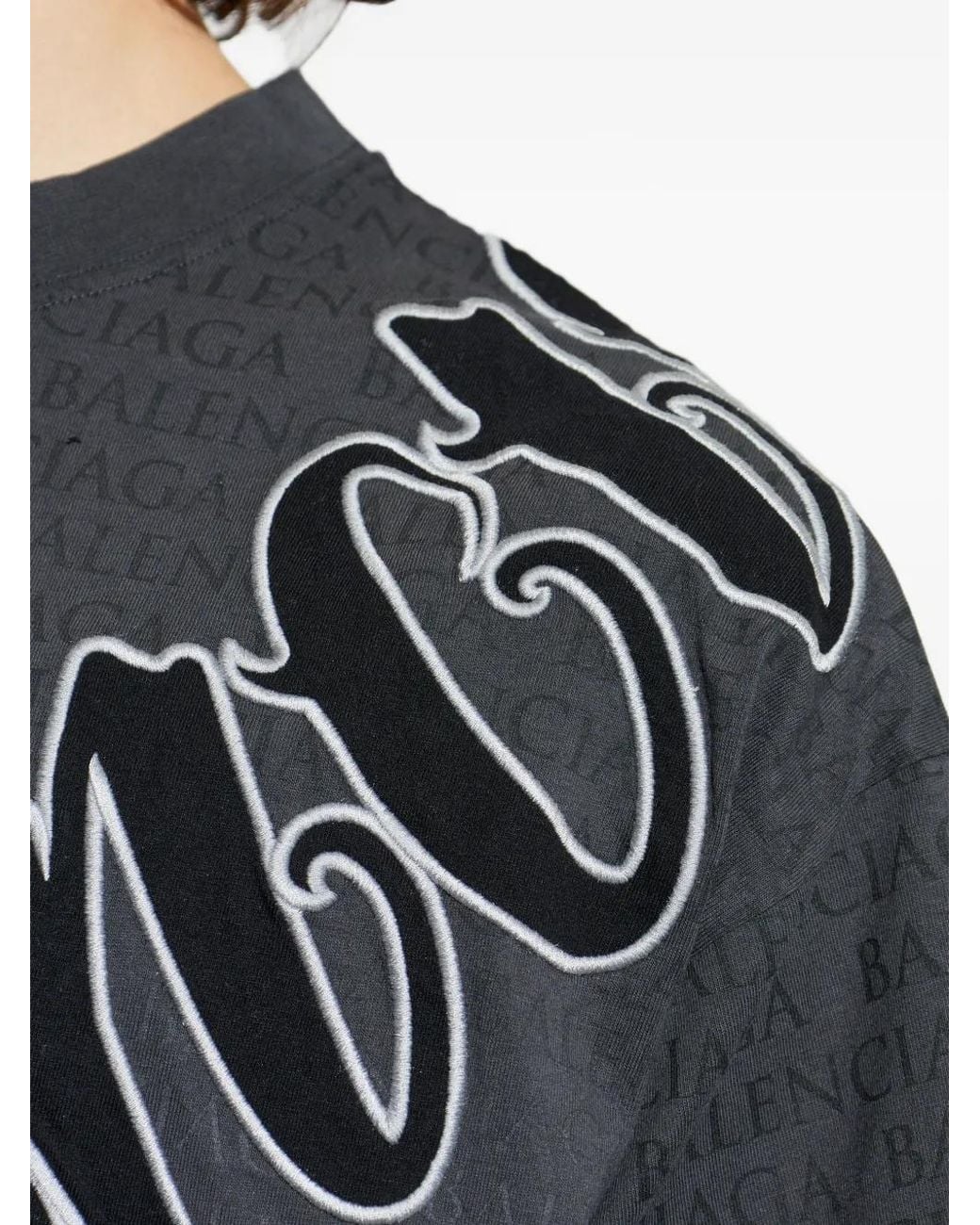Balenciaga Gray T-Shirt À Motif Monogrammé for men