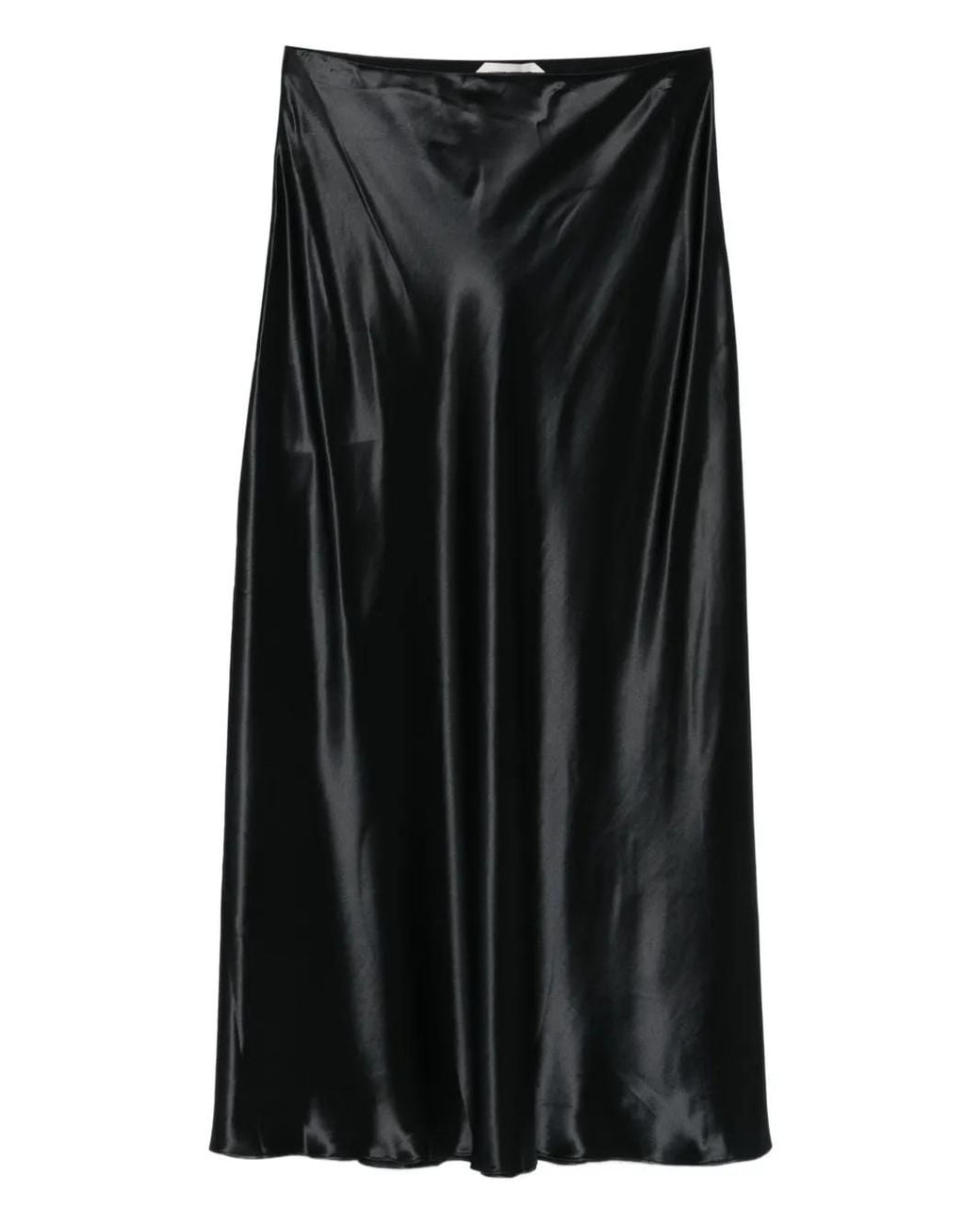 Alberta Ferretti Black Satin Skirt