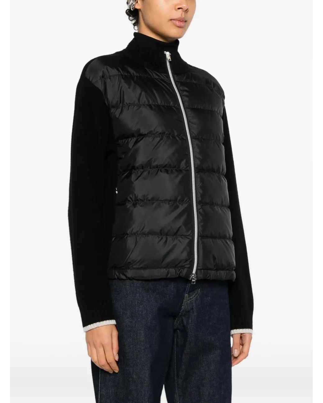 Herno Black Padded Zip Cardigan