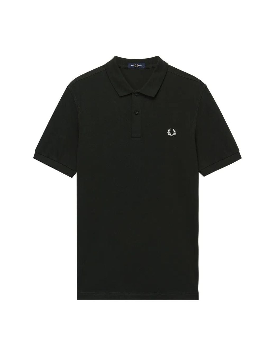 Fred Perry Black Laurel-Embroidered Polo Shirt for men