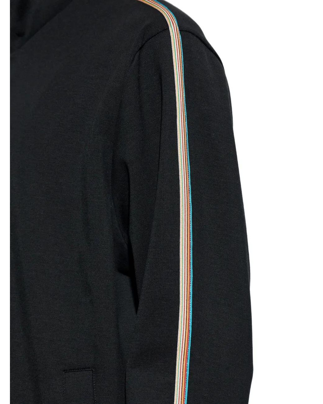 Paul Smith Black Zip Striped Sweatshirt for men