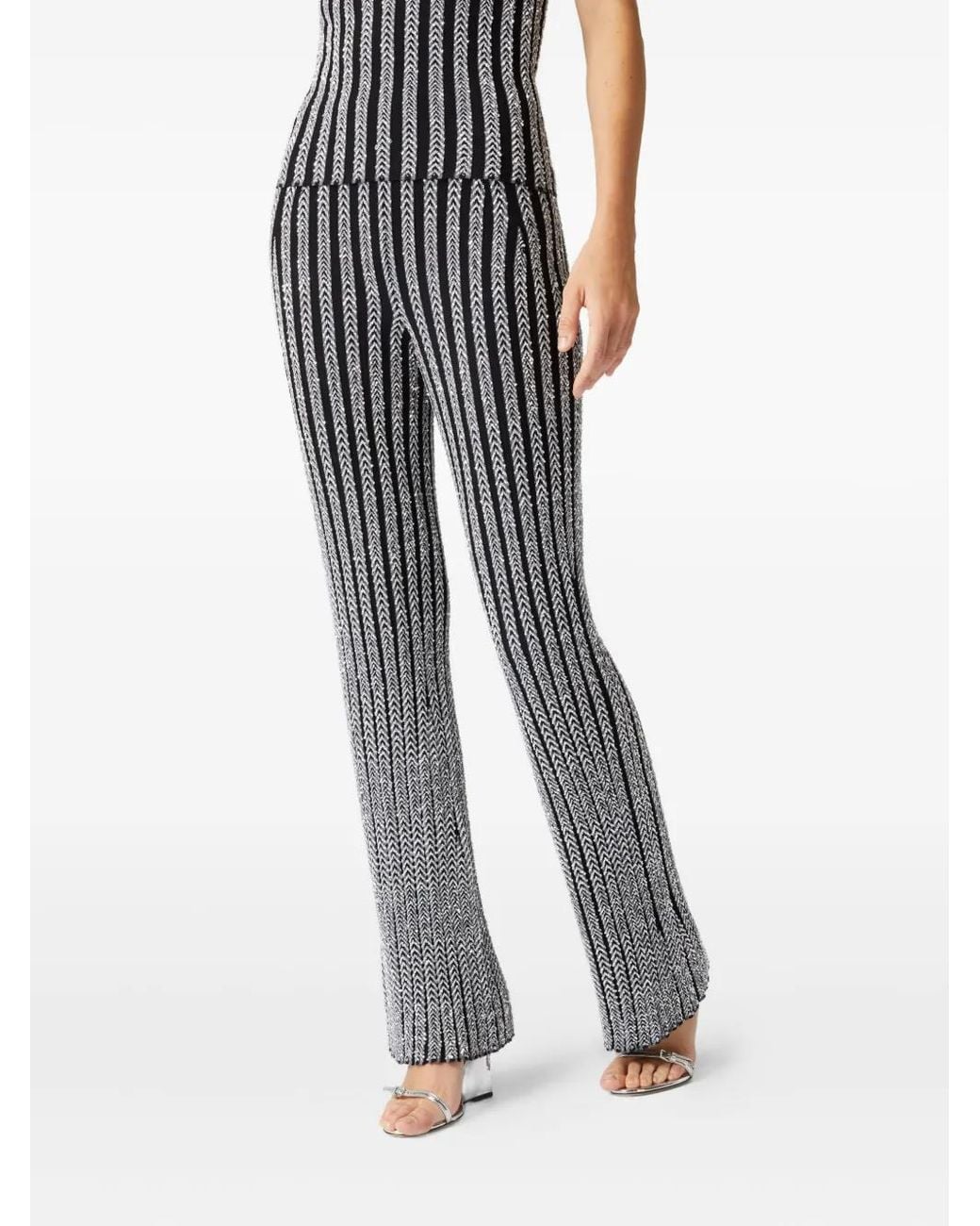 Missoni Gray Striped Flared Trousers