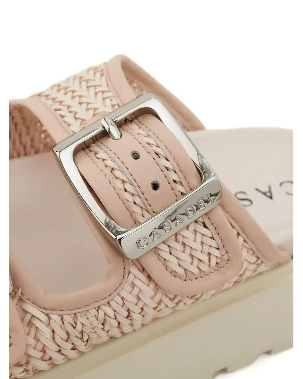 Casadei Natural Birky Ale Platform Buckled Sandals