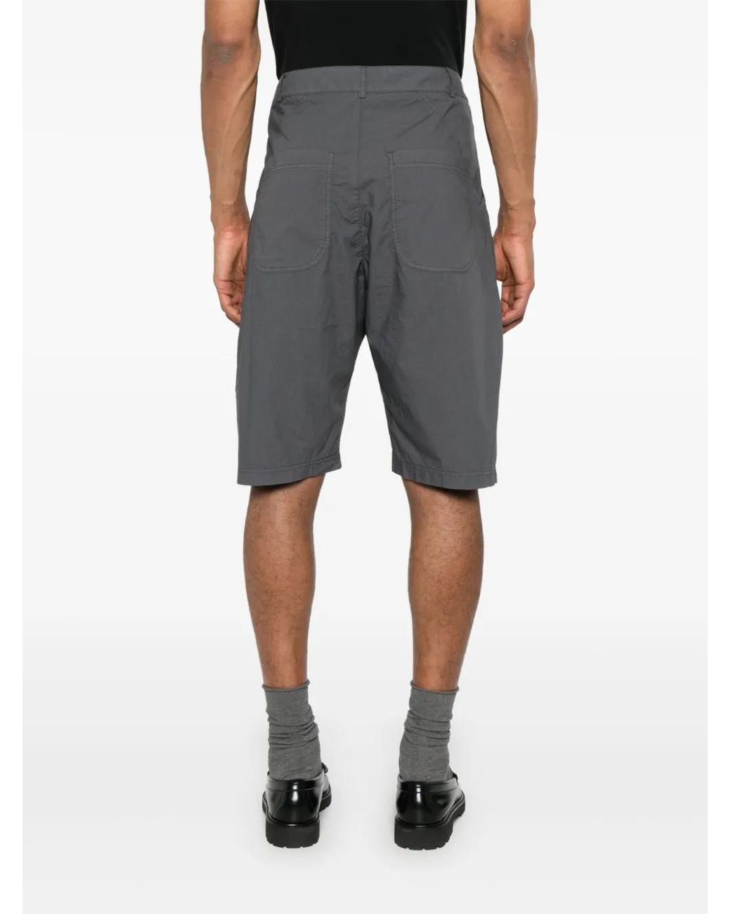YMC Gray Twisted Seam Shorts for men