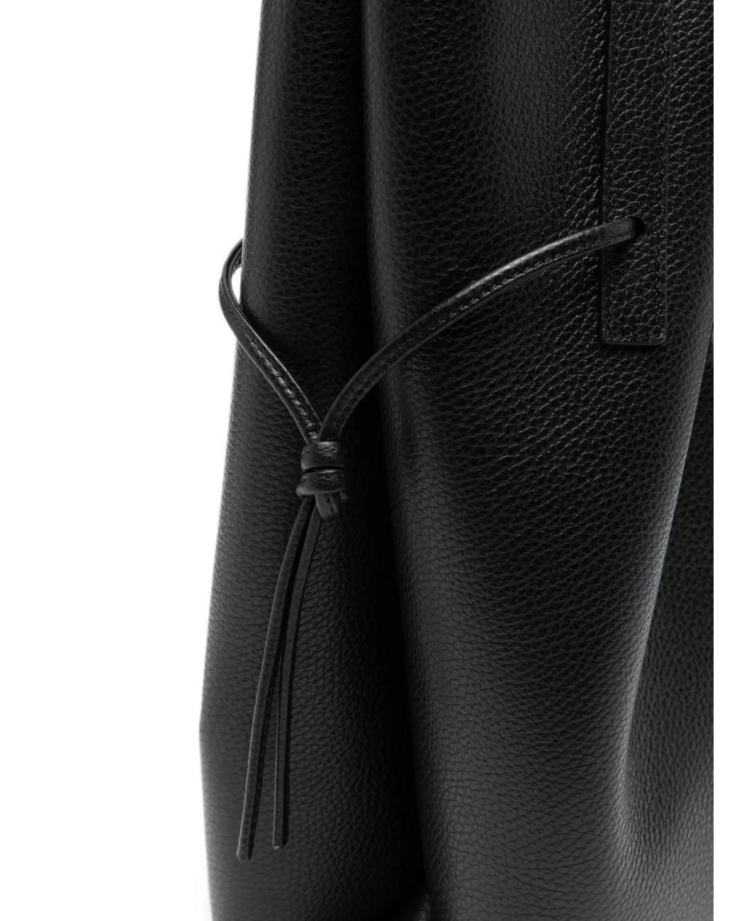 Yuzefi Black Scallop Leather Tote Bag