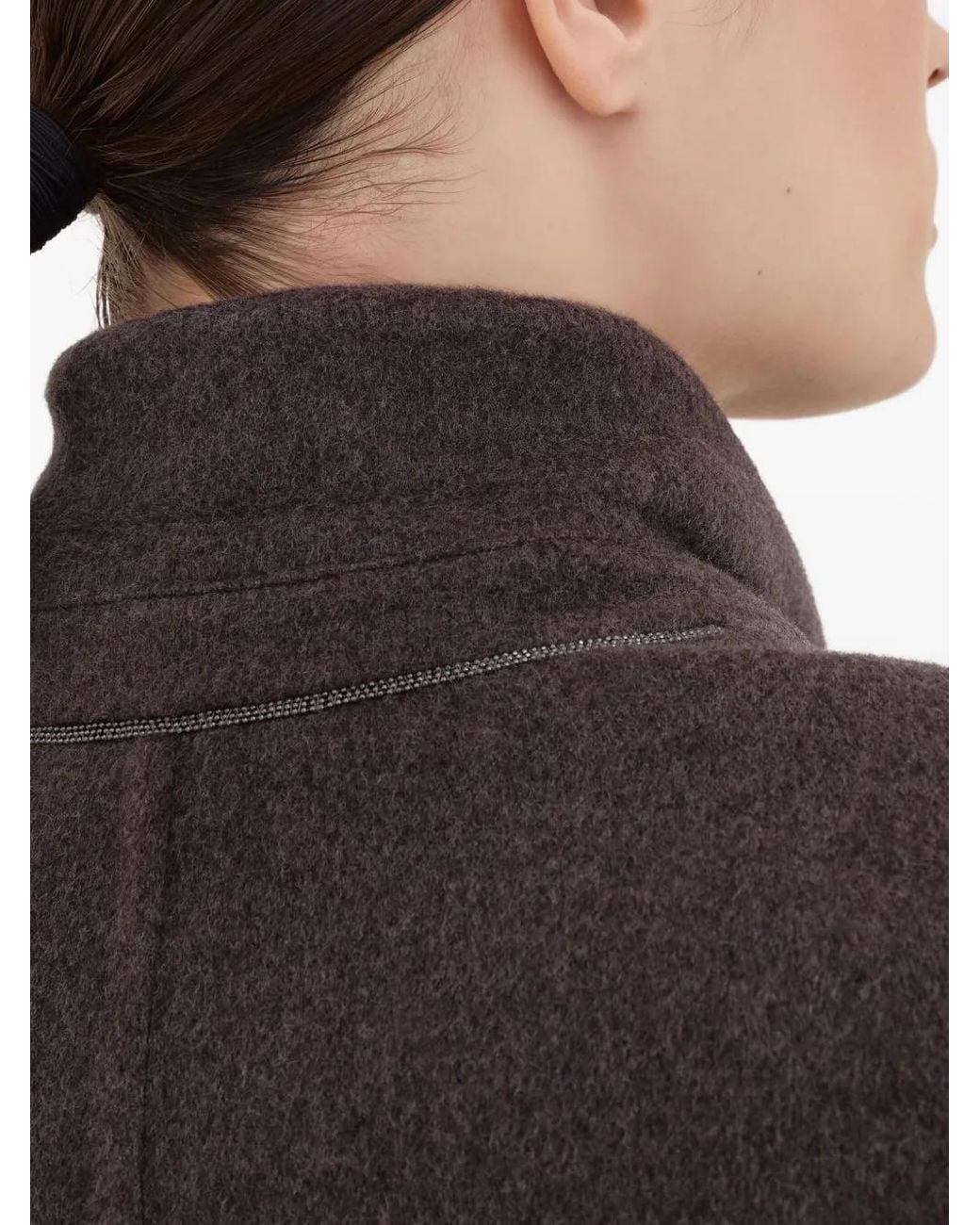 Brunello Cucinelli Brown Double-Breasted Belted Coat