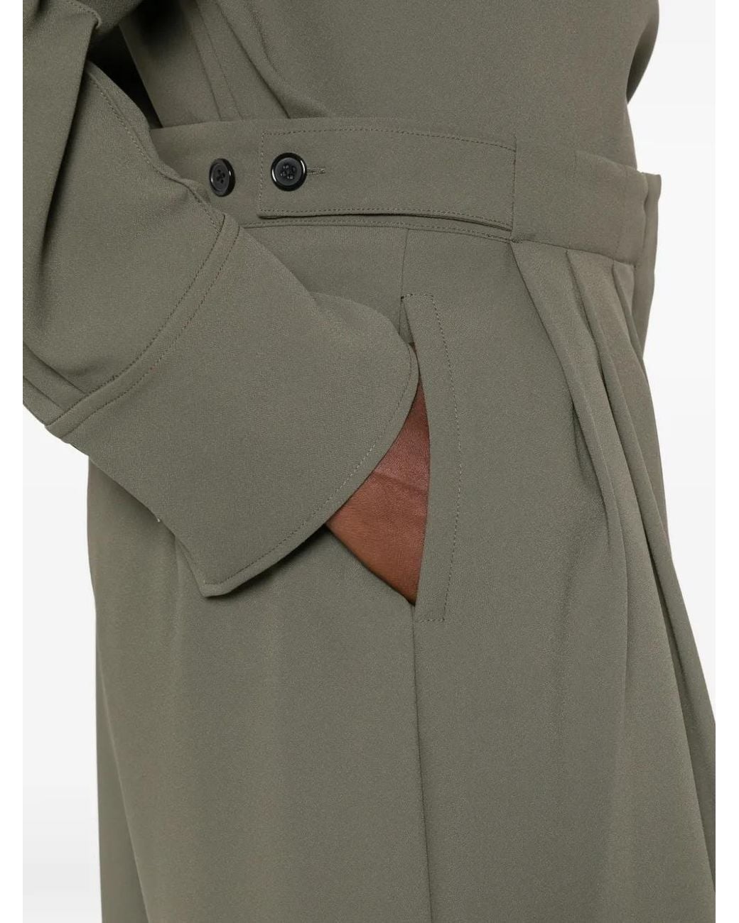 IRO Green Oakland Pleated Wide-Leg Trousers
