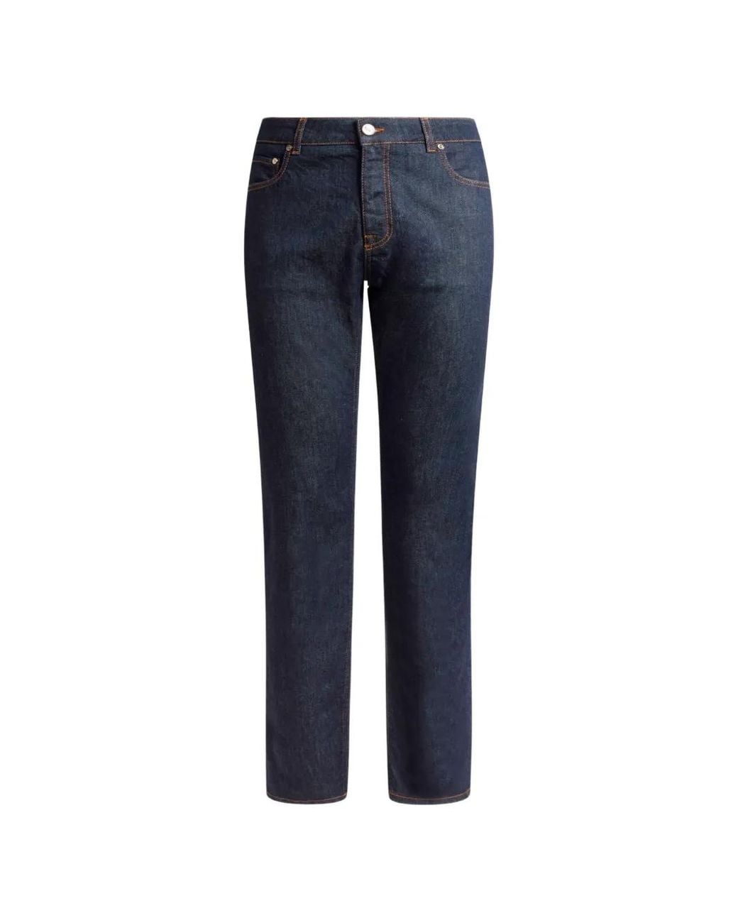 Etro Blue Jean En Coton Taille Régulière À Broderie Pegaso for men