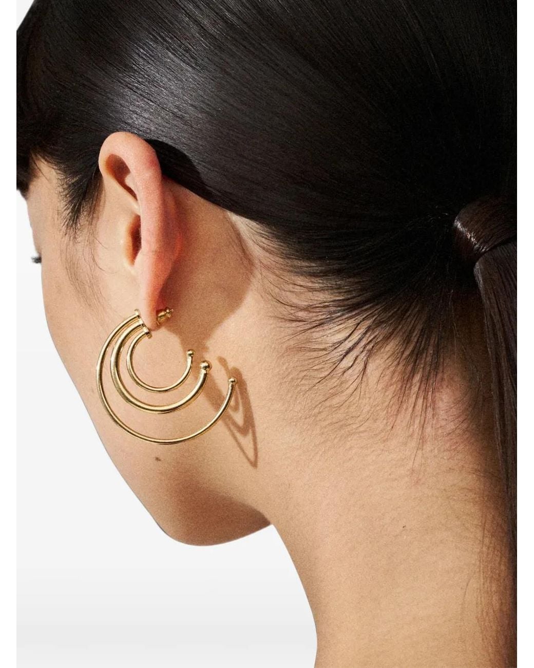 Panconesi Black Triple Hoop Earrings