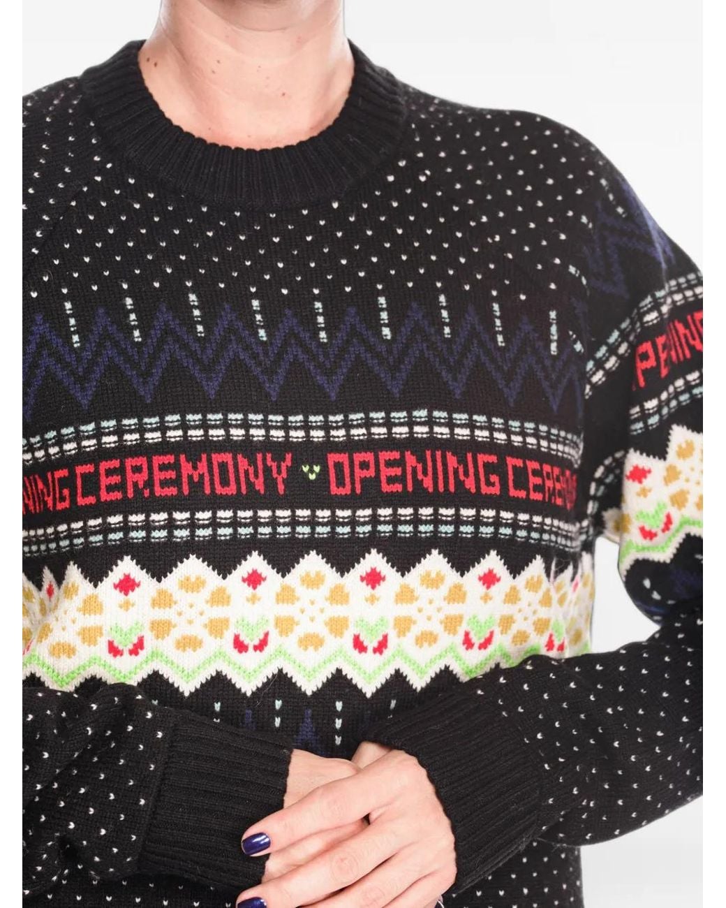 Opening Ceremony Blue Fair Isle-Pattern Sweater