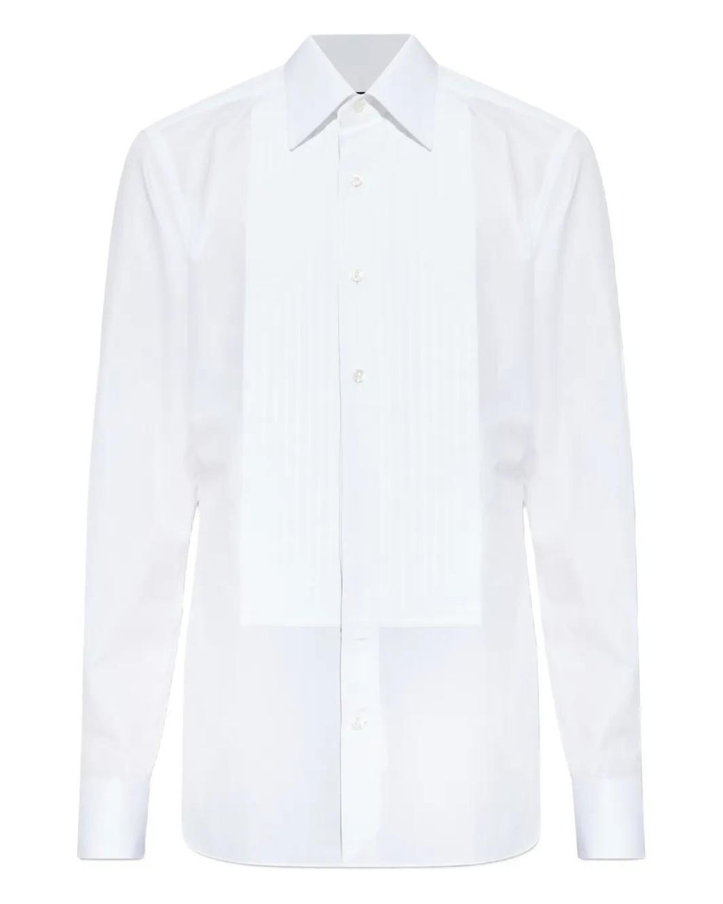 Tom Ford White Pleated Shirt for men