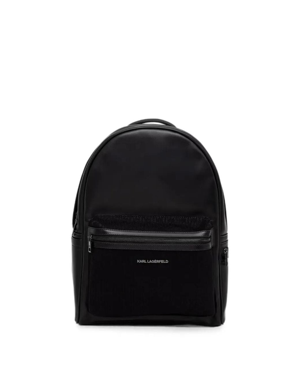 Karl Lagerfeld Black Logo-Plaque Backpack for men