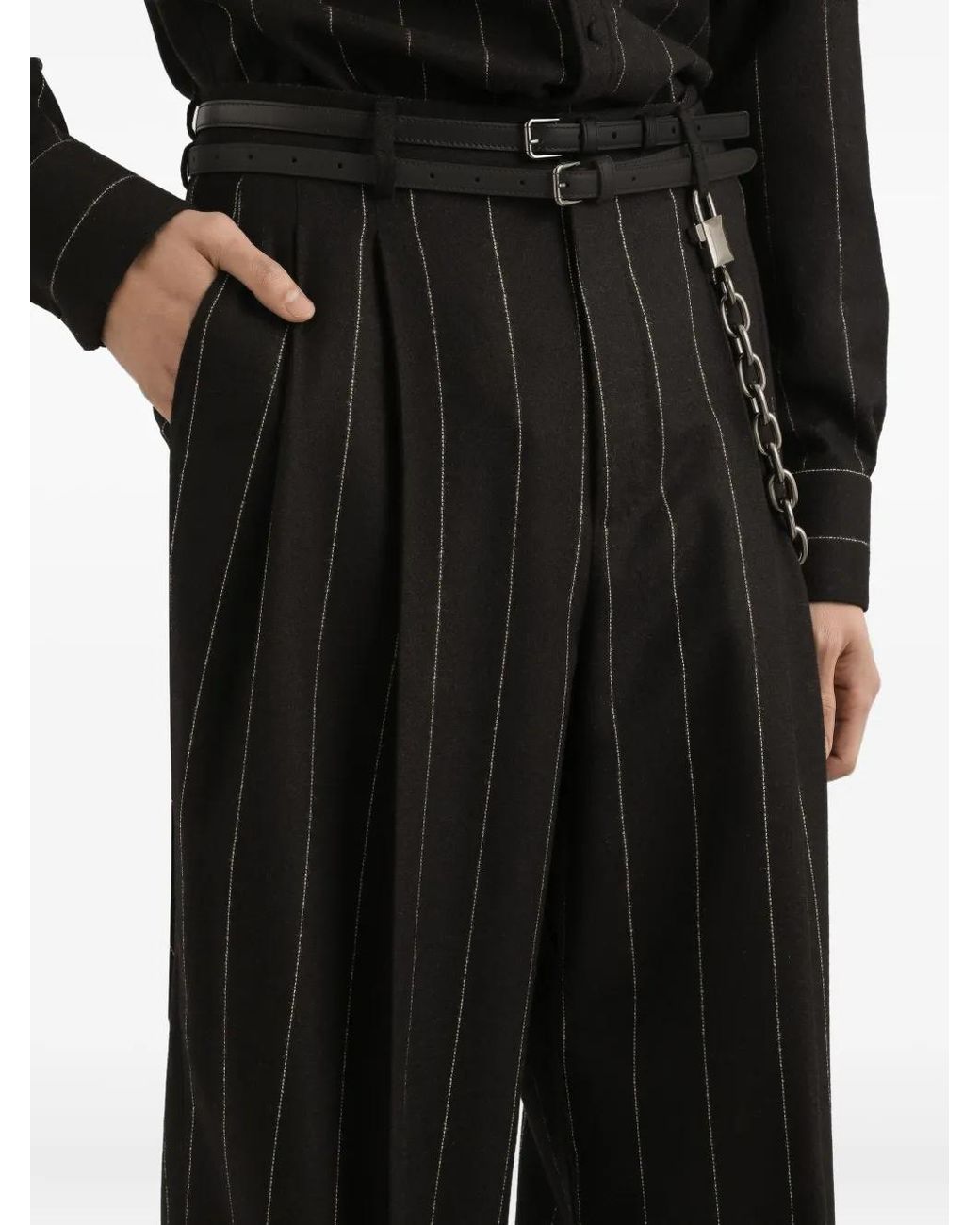 Dolce & Gabbana Black Wide Trousers for men